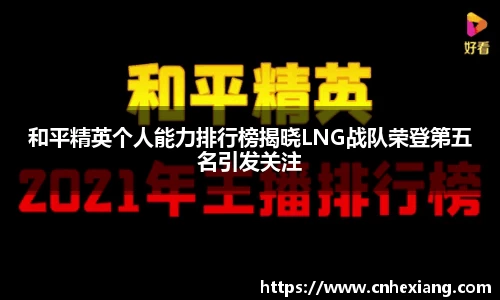 和平精英个人能力排行榜揭晓LNG战队荣登第五名引发关注